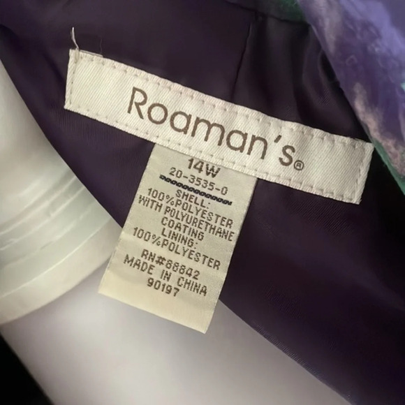 New Stunning‎ Roaman's Purple, Green & Gold Floral Plus Size Coat 14W - Picture 10 of 10